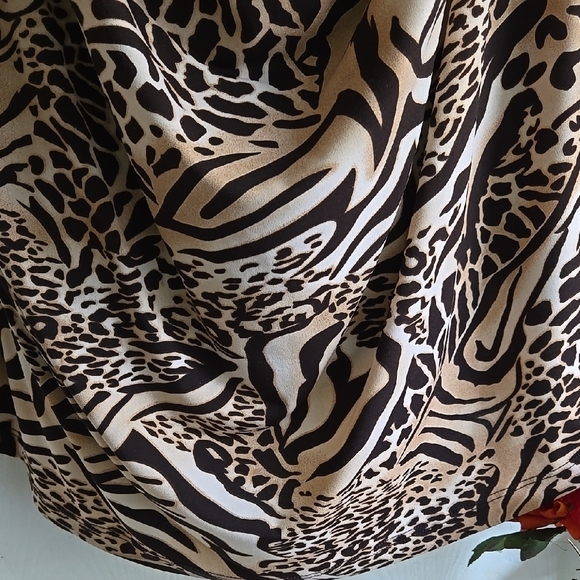 Addition Elle | Brown Tan Cowl Neck Plus Tunic Blouse - Picture 3 of 8